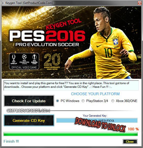 Licence key for pes 2016 pc